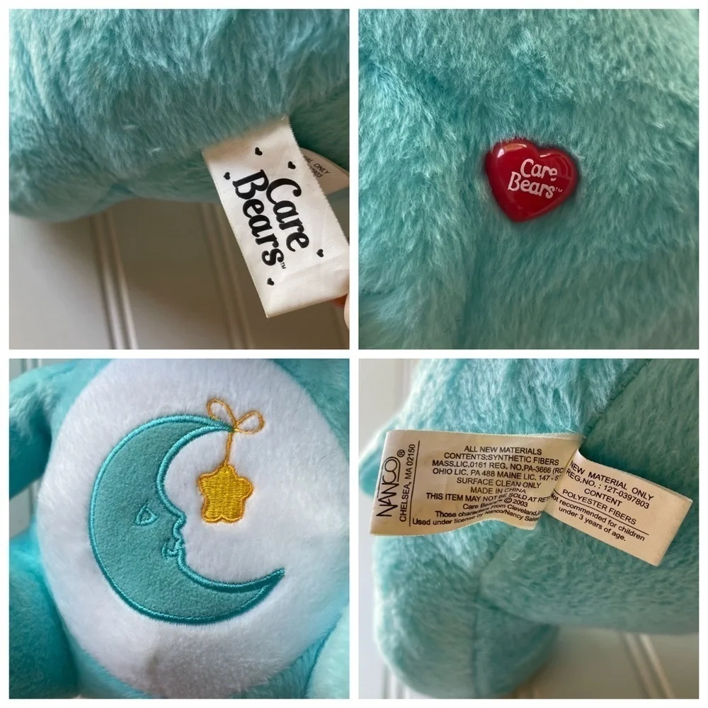 CARE BEARS 12” Blue BEDTIME Bear Plush Stuffed Animal Moon Star Nanco Plush Toy